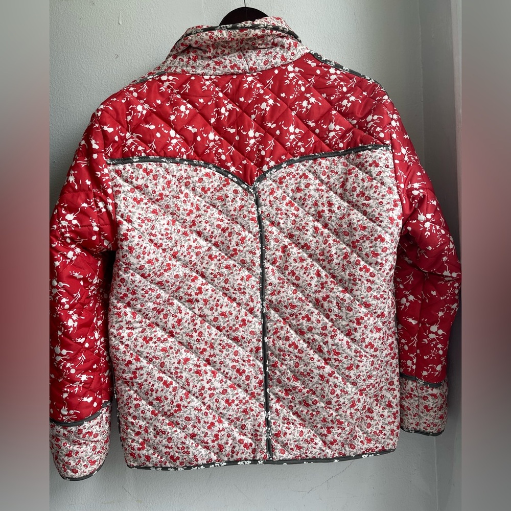 Floral Print Patchwork Long Sleeve Jacket – 100% … - image 3